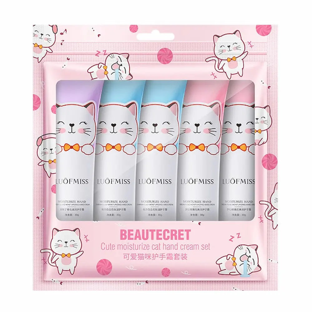 LUOFMISS Pack Of 5 Cat Hand Cream Set 30g