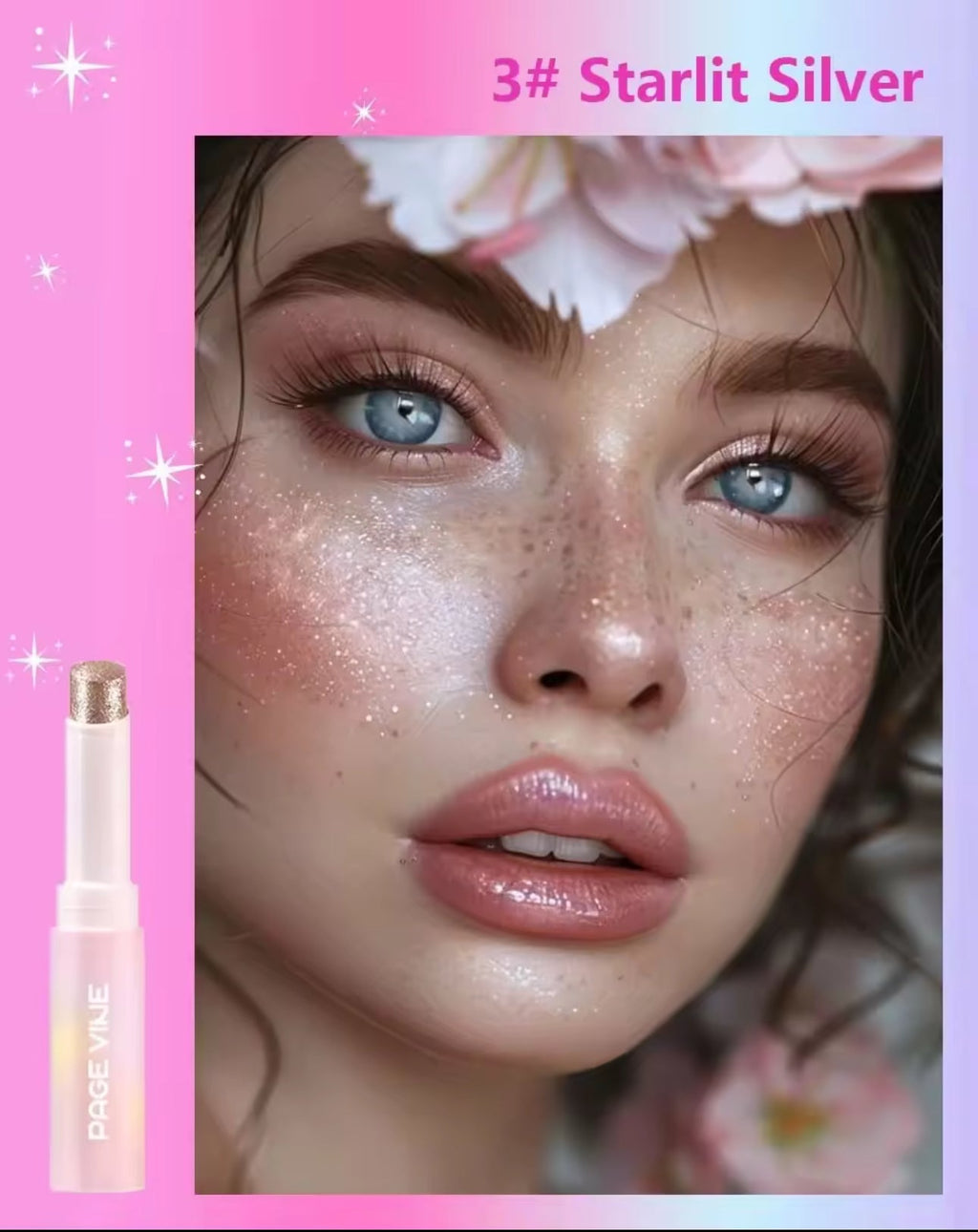 Viral HUDAMOJI- glitter jelly eyeshadow stick -6 Colours