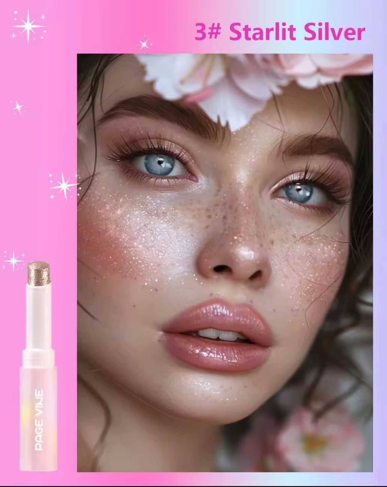 Viral HUDAMOJI- glitter jelly eyeshadow stick -6 Colours