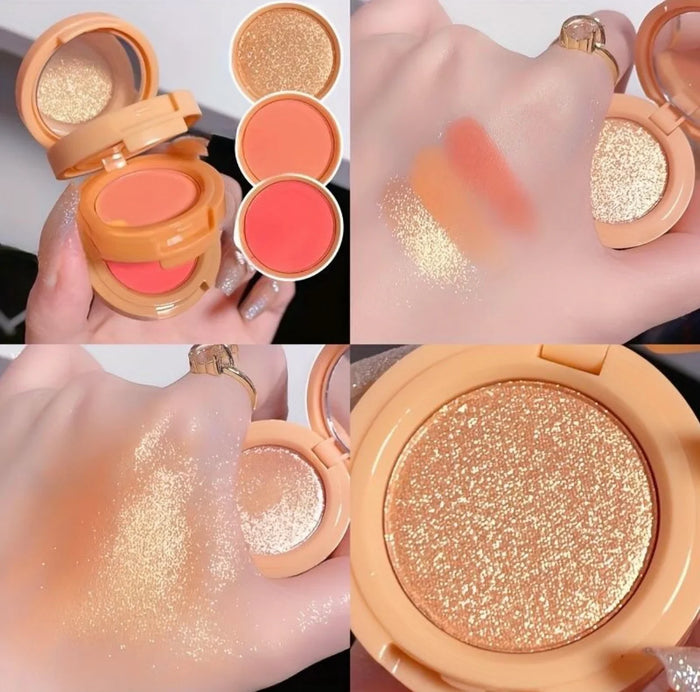Hudamoji 3 in 1 Highlighter And Blusher
