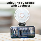 Portable Mini Fan USB Rechargeable – 5 Speed Foldable Handheld Cooling Fan with LED Display Screen, Neck Hanging Personal Fan & Built-In Phone Stand for Travel, Office, Camping, Outdoor & Home Use