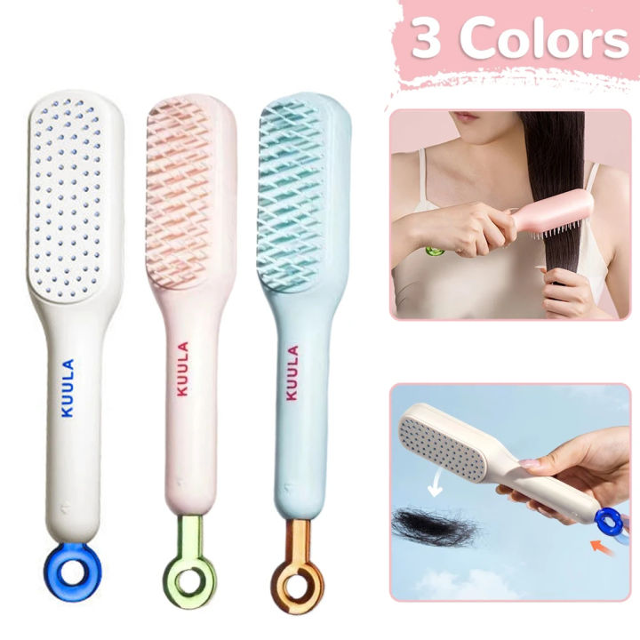 Self-Cleaning Anti-Static Hair Brush with Scalable Rotating Lifting and Massage Comb