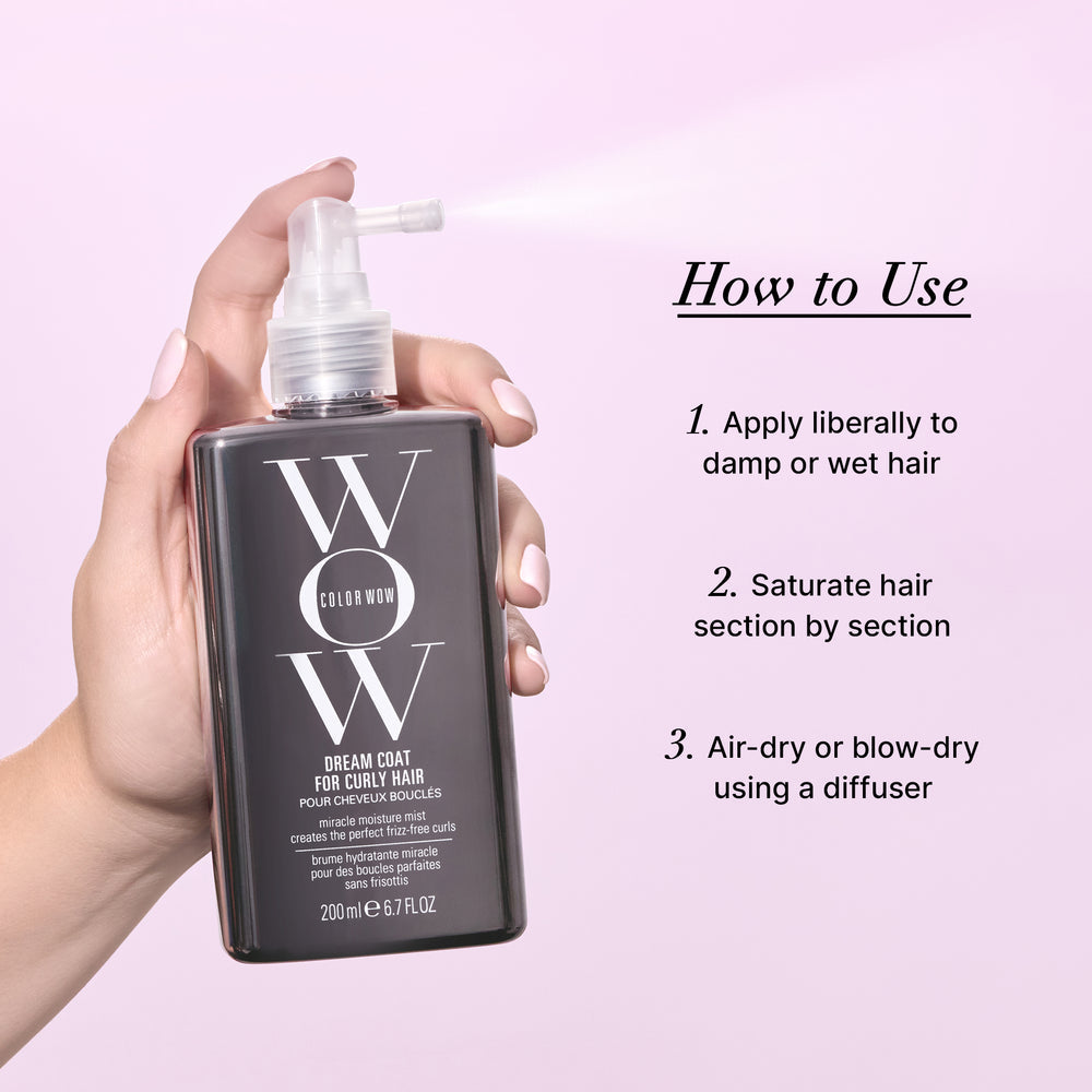 Color Wow Dream Coat for Curly Hair – Anti-Frizz Leave-In Spray