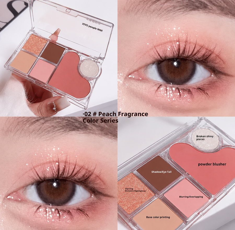 Hudamoji 6-Color Blush & Eyeshadow Palette