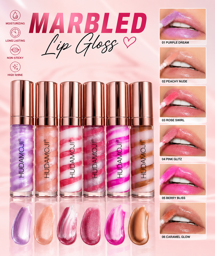 Hudamoji Marbled Lip Gloss – 6ml
