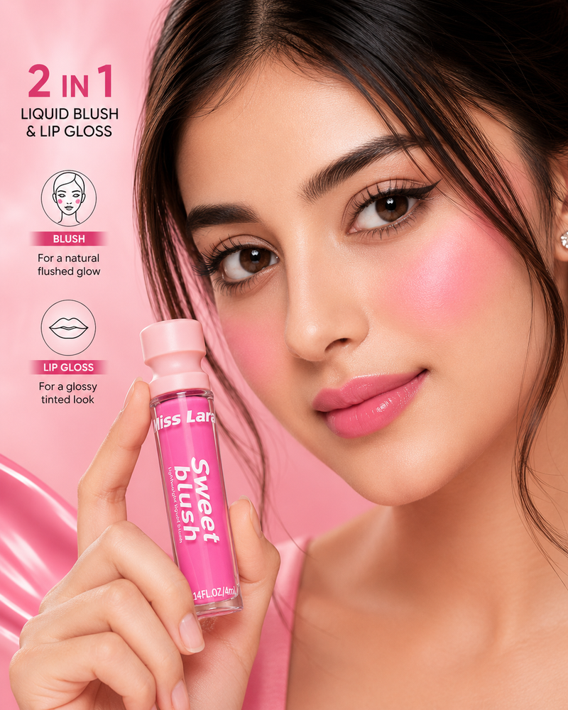 MISS LARA Sweet Blush 2-in-1 Lip Gloss & Liquid Blush for Lips & Cheeks