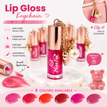 Miss Fon Pearl Keychain Lip Gloss - Glitter Shiny Hydrating Lip Oil