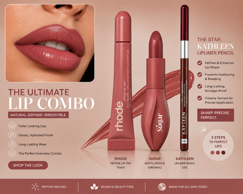 Luxury Nude Lip Combo Bundle | Liner + Lipstick + Peptide Lip Tint