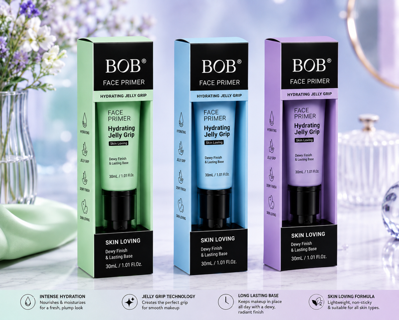 BOB Hydrating Jelly Grip Face Primer 30ml | Long-Lasting Makeup Primer for Smooth, Poreless & Flawless Skin