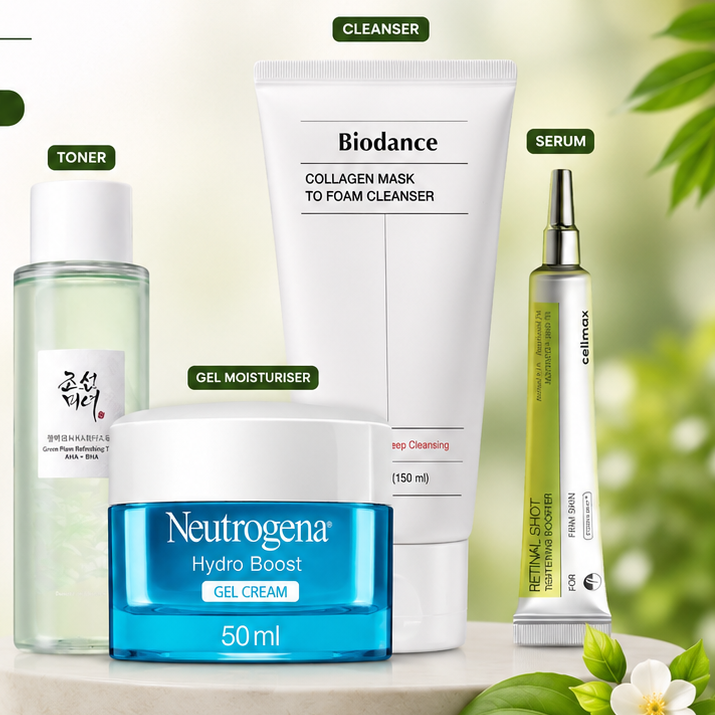 Korean Glass Skin Routine Set – Anti-Aging, Hydration & Brightening