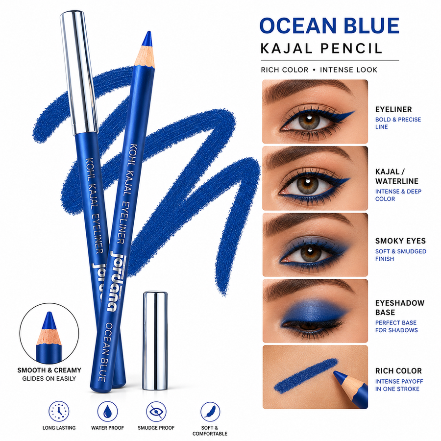 Jordana Kohl Kajal Ocean Blue Eyeliner – Waterproof & Long Lasting