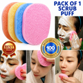 1 Pc Reusable Facial Cleansing Puff Soft Face Cleansing Sponge for Deep Cleansing, Gentle Exfoliation & Makeup Removal