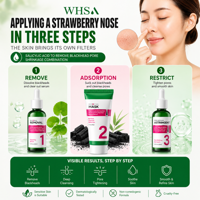 WHSA Salicylic Acid Blackhead Removal & Pore Reduction Skin Care Set | Deep Pore Cleanser, Blackhead Remover & Oil Control Facial Care