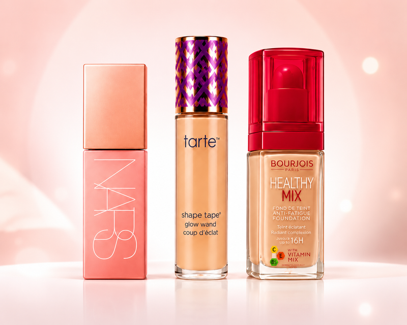 Original NARS Liquid Blush + Tarte Shape Tape Glow Concealer + Bourjois Healthy Mix Foundation – 3 in 1 Makeup Combo Deal