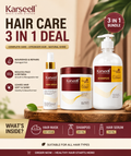 Karseell Maca Collagen Hair Care 3 in 1 Deal – Hair Mask 500g + Shampoo 500ml + Hair Serum 100ml | Professional Hair Repair Bundle for Dry, Damaged & Frizzy Hair