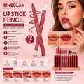 SIHEGLAN 2-in-1 Lip Liner & Lipstick Pencil Set 12PCS | Waterproof Velvet Matte Long-Lasting Lip Makeup with Blending Sponge
