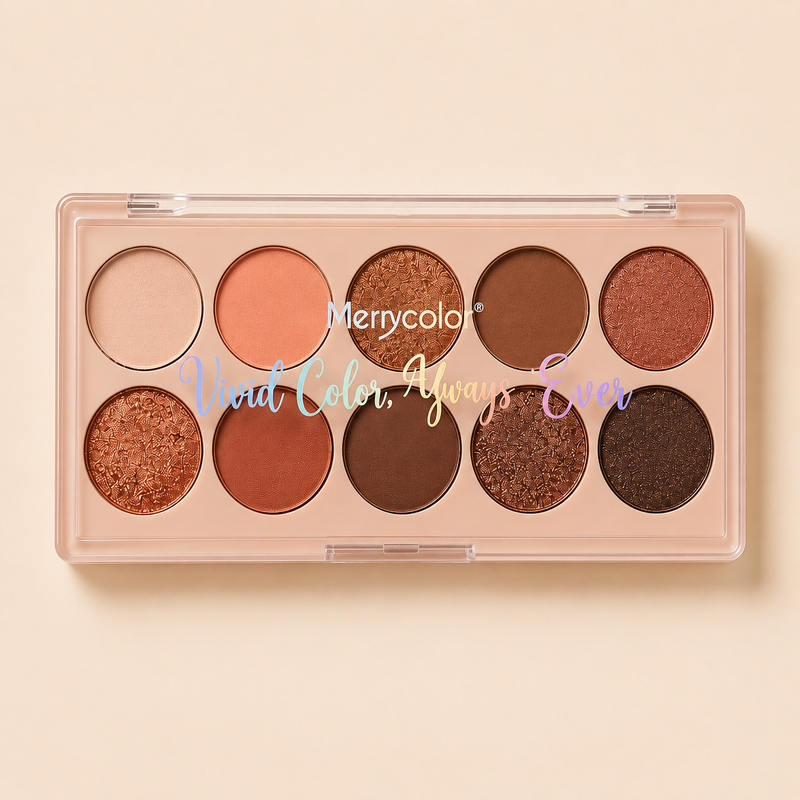 Merrycolor 10 Color Nude Eyeshadow Palette – Highly Pigmented Matte & Shimmer Eye Makeup | Long Lasting Waterproof Professional Makeup for Women