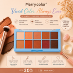 Merrycolor 10 Color Nude Eyeshadow Palette – Highly Pigmented Matte & Shimmer Eye Makeup | Long Lasting Waterproof Professional Makeup for Women
