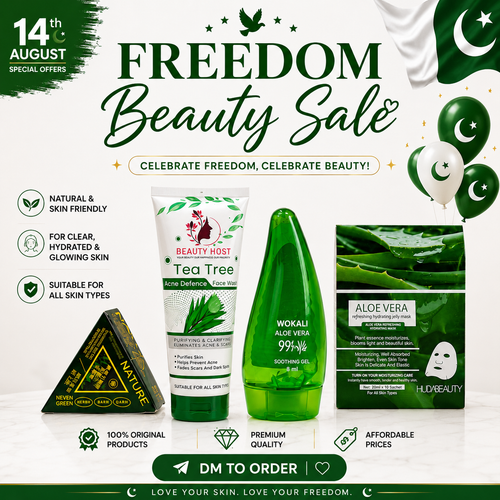 Beauty Host Complete Skincare Kit – Tea Tree Face Wash, Aloe Vera Gel, Peel Off Mask & Herbal Soap for Clear & Glowing Skin