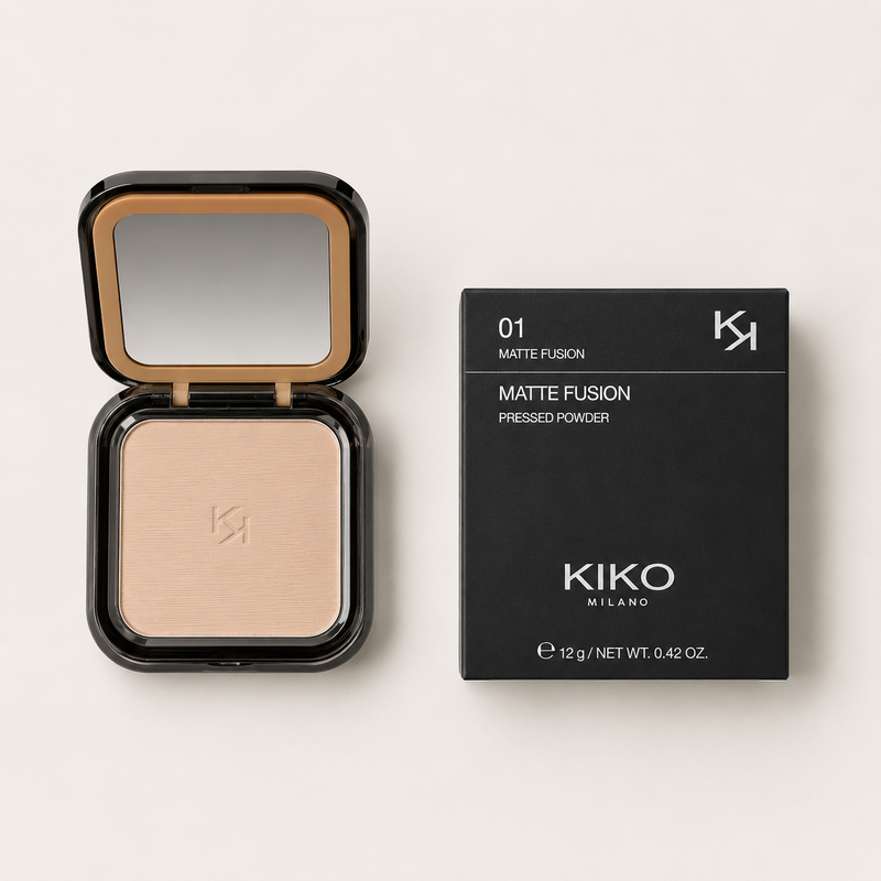 KIKO Milano Matte Fusion Pressed Powder 12g – Long Lasting Oil Control Compact Face Powder with Natural Matte Finish | Made in Italy
