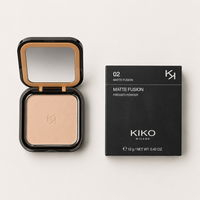 KIKO Milano Matte Fusion Pressed Powder 12g – Long Lasting Oil Control Compact Face Powder with Natural Matte Finish | Made in Italy