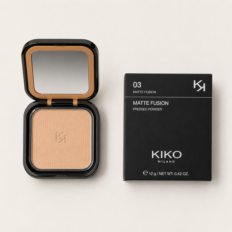 KIKO Milano Matte Fusion Pressed Powder 12g – Long Lasting Oil Control Compact Face Powder with Natural Matte Finish | Made in Italy