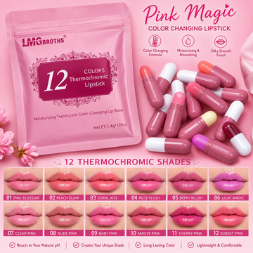 LMG BROTHS 18-Color Capsule Lipstick Set – Silky Smooth Matte Finish Mini Lipstick Pods (Travel Size & Portable)