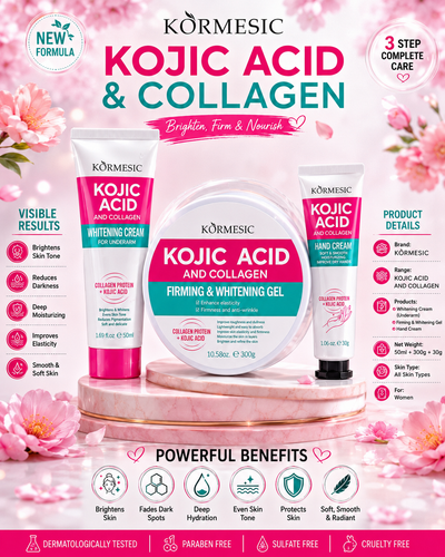 KORMESIC Kojic Acid Deal Set – Hand Cream, Whitening Cream & Whitening Gel