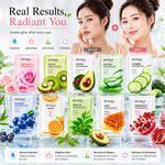 Pack Of 30/15/10/5/3 Hydrating & Brightening Face Sheet Mask