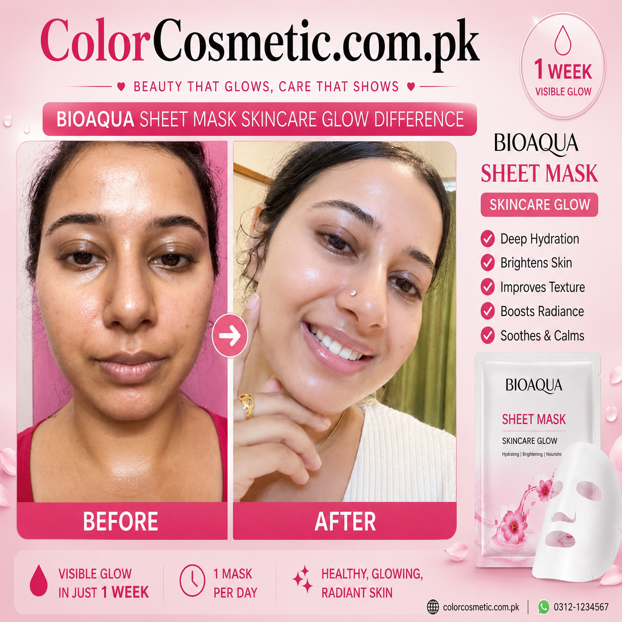 Pack Of 30/15/10/5/3 Hydrating & Brightening Face Sheet Mask
