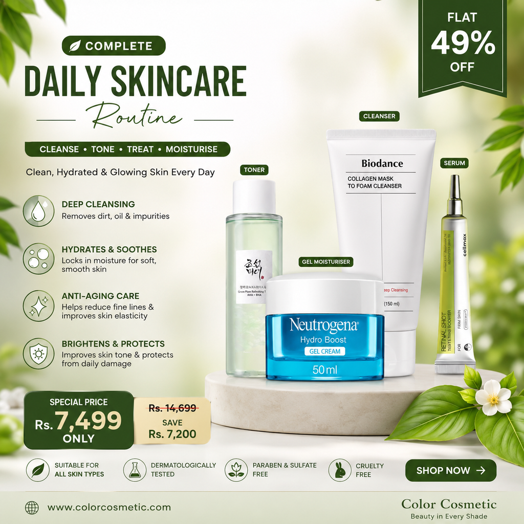 Struggling with Dull, Dry & Aging Skin? Get Glass Skin Glow with This Complete Korean Skincare Routine Set | Anti-Aging, Hydration & Brightening Care | Color Cosmetic
