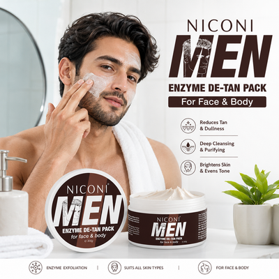 NICONI Men Enzyme De-Tan Pack 300g | Face & Body De-Tan Pack