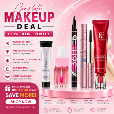 Complete Flawless Makeup Deal – Mascara, Eyeliner, Foundation & Lip Gloss