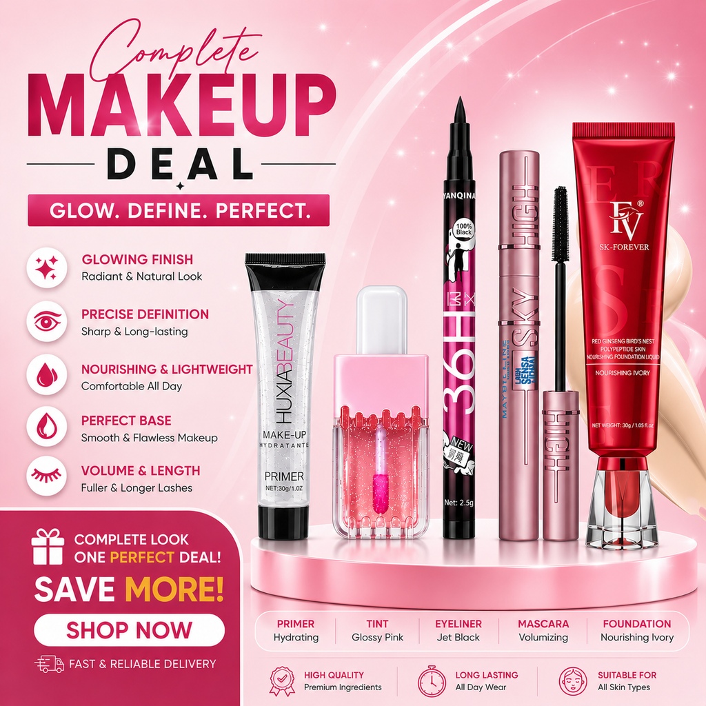 Everything You Need for a Flawless, Long-Lasting Look in One Complete Makeup Deal! Cute Pack