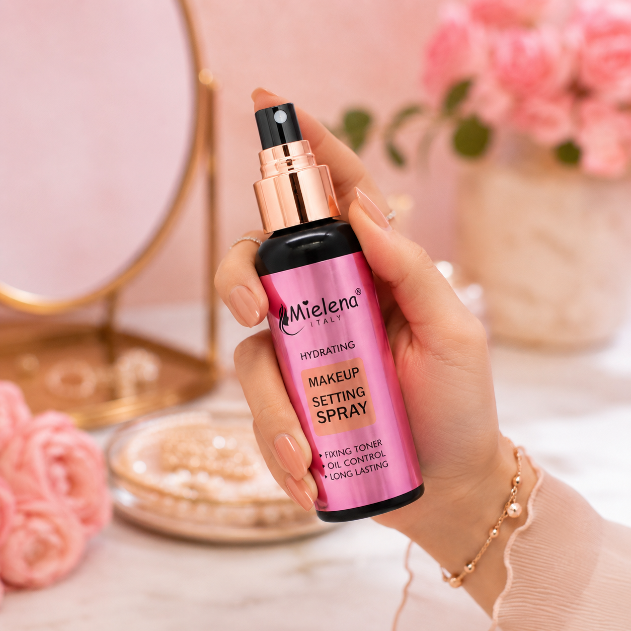 Mielena Italy Hydrating Makeup Setting Spray – Oil Control Fixer