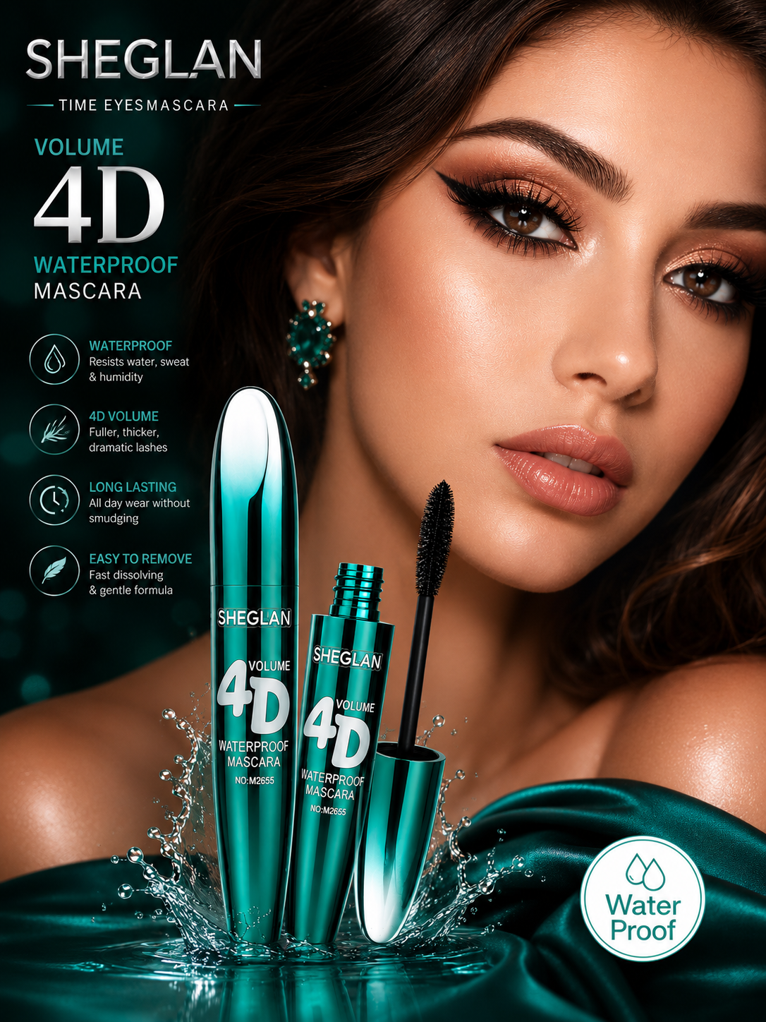 SIHEGLAN 4D Waterproof Mascara – Best Smudge Proof Long Lasting Volumizing & Lengthening Mascara for Women