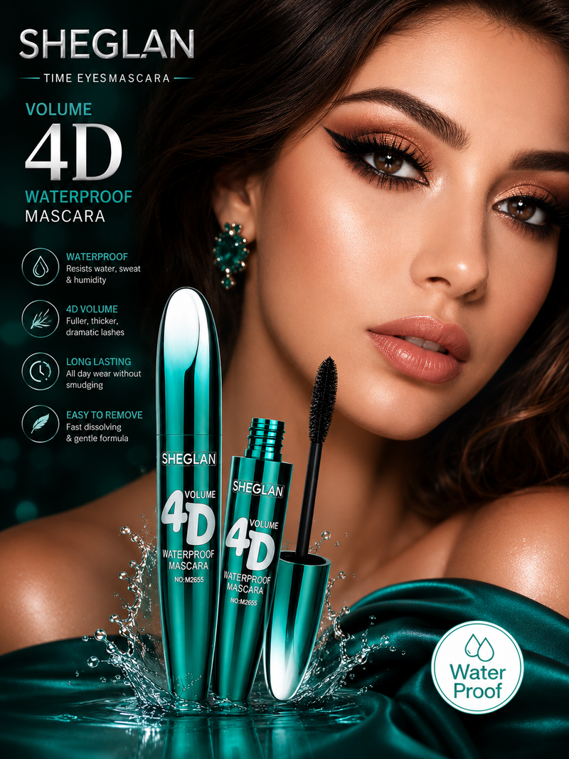 SIHEGLAN 4D Waterproof Mascara – Best Smudge Proof Long Lasting Volumizing & Lengthening Mascara for Women