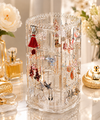 360° Rotating Acrylic Jewelry Organizer – 4-Tier Display Stand