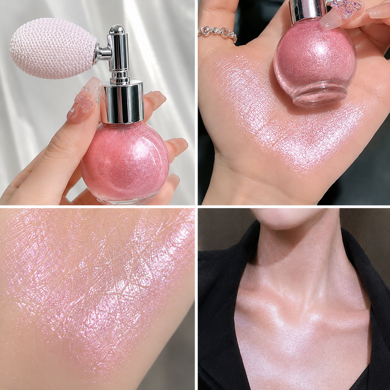 Diamond Highlighter Powder Spray Waterproof High Gloss Glitter Body Bronzer Highlight Powder Face Contour Illuminator Makeup