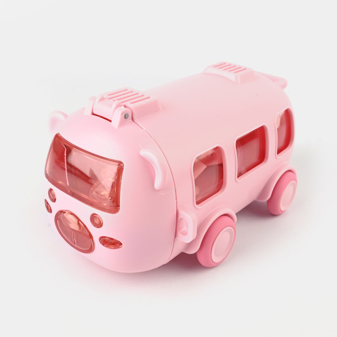 Cartoon Bus Water Bottle for Kids – Leakproof Straw Sipper Cup