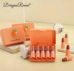 Dragon Ranee Carrot Mini Lipstick 5-Piece Set – Long-Lasting Waterproof Velvet Matte Nude Lipstick Collection for Women