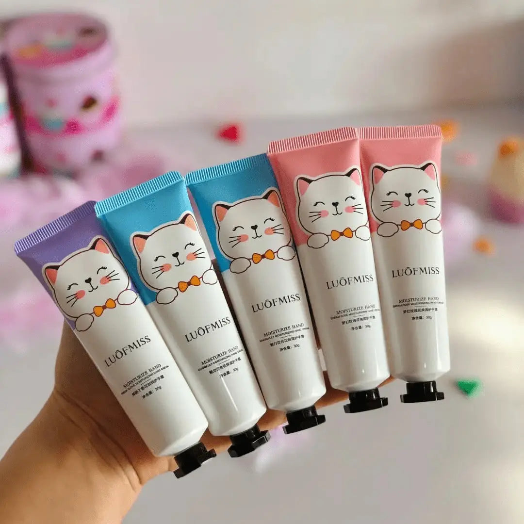 LUOFMISS Pack Of 5 Cat Hand Cream Set 30g
