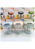 Portable Manual Vegetable Chopper – 900ml Hand Pull Food Processor with 5 Stainless Steel Blades for Onion, Garlic & Fast Kitchen Meal Prep
