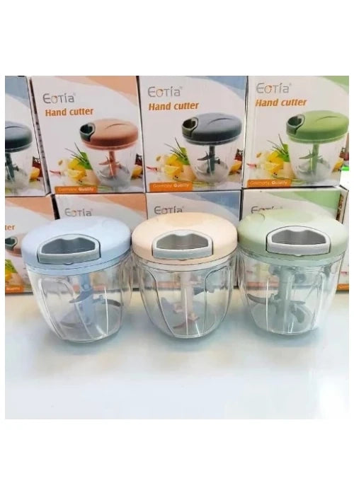 Portable Manual Vegetable Chopper – 900ml Hand Pull Food Processor with 5 Stainless Steel Blades for Onion, Garlic & Fast Kitchen Meal Prep
