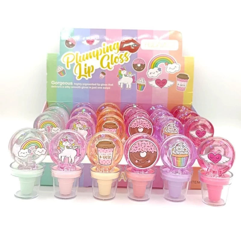 HUDAMOJI Cartoon Fruity Lip Gloss Set for Kids – Cute Moisturizing Balm