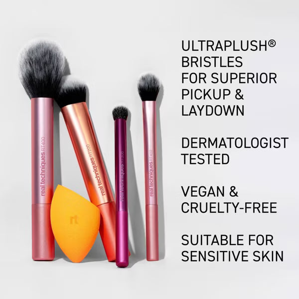 Real Techniques Everyday Essentials Makeup Brush Set & Sponge – 5PC