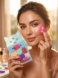 Kiss Lovely 12 Pcs Mini Finger Powder Puff Set with Cute Box
