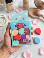 Kiss Lovely 12 Pcs Mini Finger Powder Puff Set with Cute Box