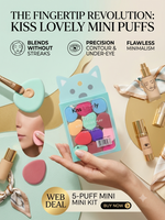 Kiss Lovely 12 Pcs Mini Finger Powder Puff Set with Cute Box
