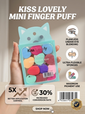 Kiss Lovely 12 Pcs Mini Finger Powder Puff Set with Cute Box